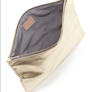 Clare Vivier Gold Flat Clutch